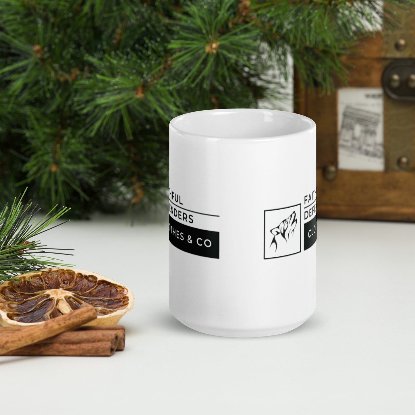 FD White glossy mug