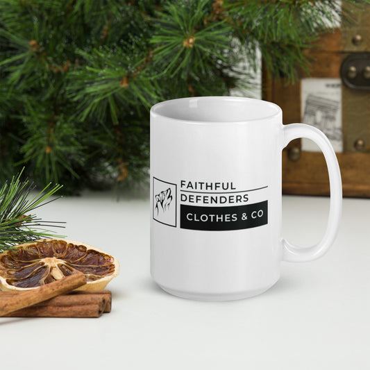 FD White glossy mug